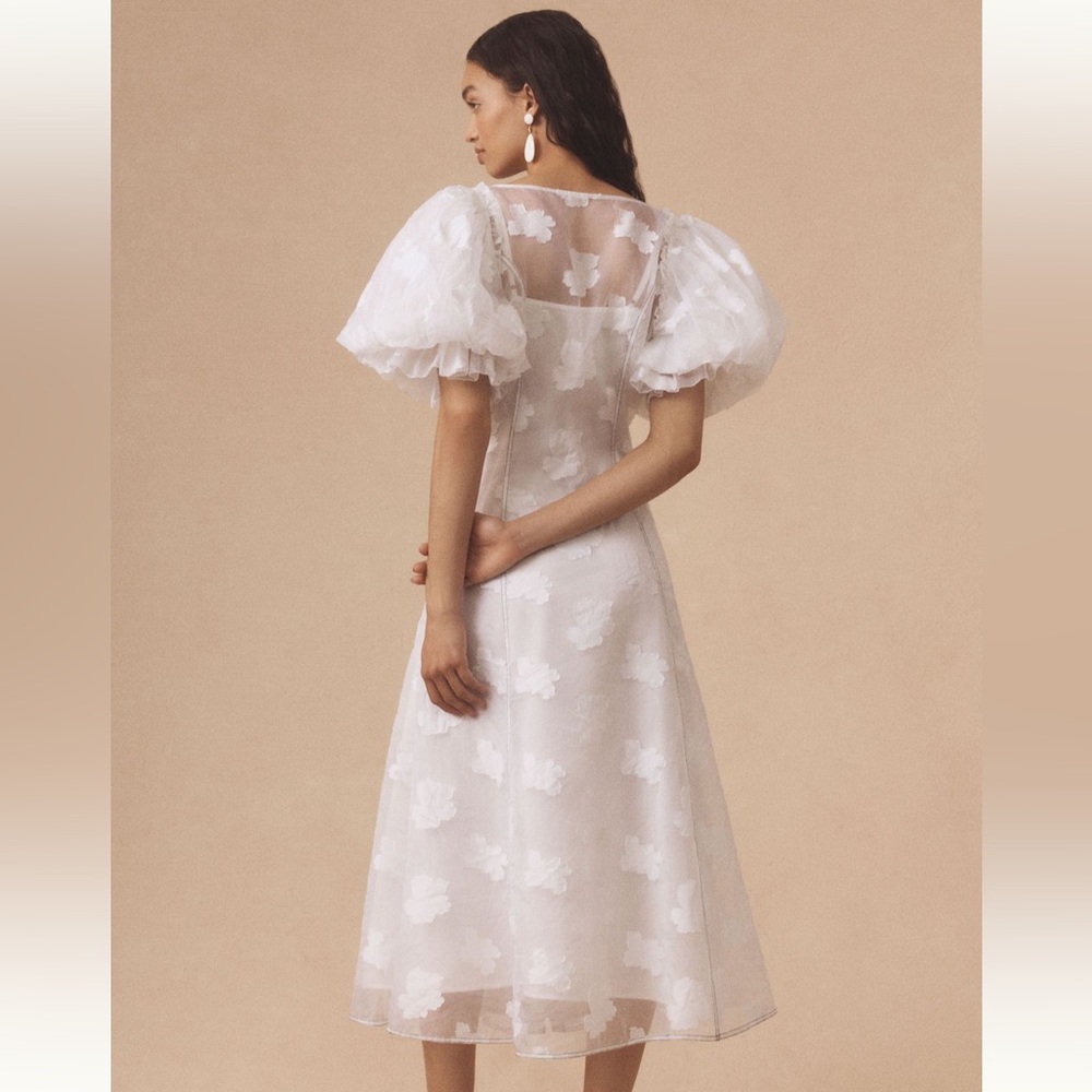 Let Me Be Puff-Sleeve Sheer Midi Dress - Picture 2 of 4